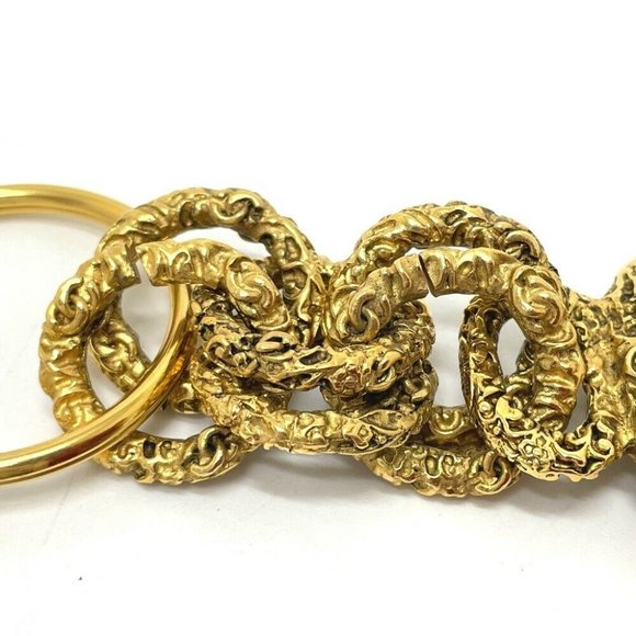 CHANEL Vintage charm Key ring brass Gold x Black - Picture 7 of 8